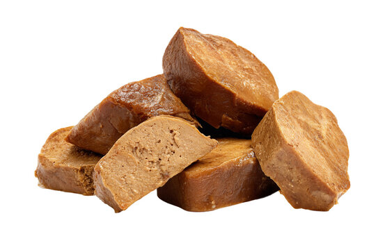 Grilled seitan slices isolated on transparent background