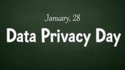 Obraz premium Data Privacy Day Announcement: The image displays text highlighting Data Privacy Day, with the date January 28 prominently featured, underscoring the importance of safeguarding personal information.