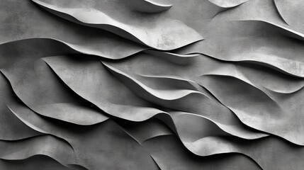 Fototapeta premium Elegant Seamless Architectural Wall Panel of Plaster Featuring Unique Wavy Design Texture and Style