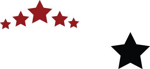 Obraz premium Five Red Stars Rating Icon