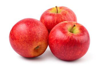Fresh red apples isolated on white.