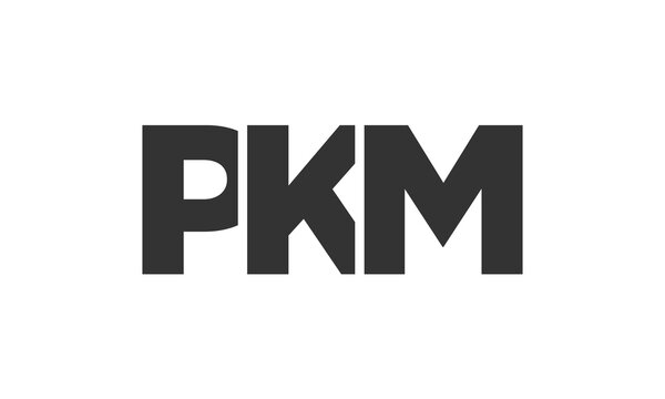 PKM logo design template with strong and modern bold text. Initial based vector logotype featuring simple and minimal typography. Trendy company identity.