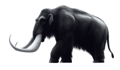 Obraz premium Elephant standing on transparent background with curved tusks showing clearly