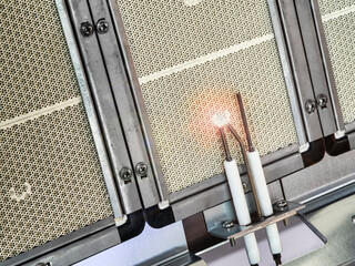 Heater panel with ignitor showing light