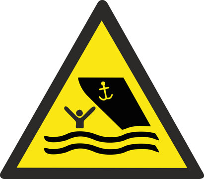 boating area warning symbol imo sign as01 hs0022