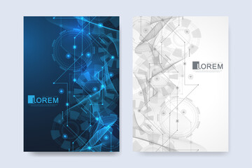 Abstract digital technology cover template design for a report and brochure, flyer, leaflets, poster, header, banner, website, presentation. Vector illustration