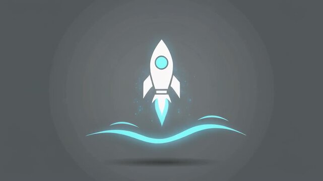 Stylized Rocket Surfing over Blue Waves