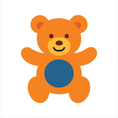 Plush Teddy Bear illustration, Kids toy clipart, Playtime Digital File, Children Game Toy Art