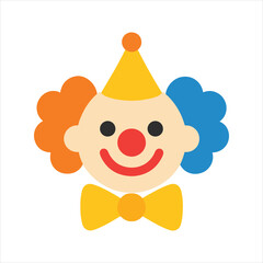 Smiling Clown with Red Nose illustration, Kids toy clipart, Playtime Digital File, Children Game Toy Art