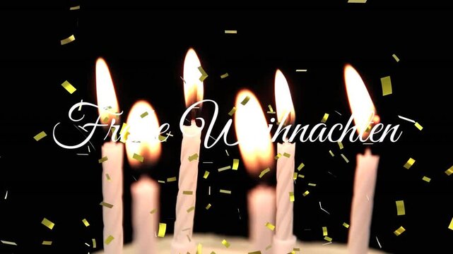 Digital animation of level up text over silhouette of palm trees on black background