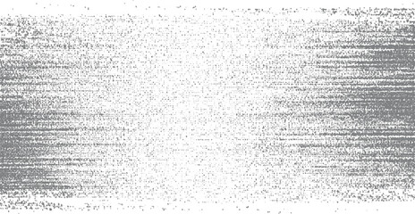 Obraz premium Grayscale textured background with scattered dots and horizontal lines forming a distressed pattern white