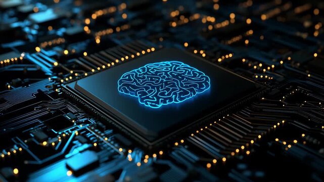 Examining the integration of artificial intelligence into technology through a detailed view of a computer chip design