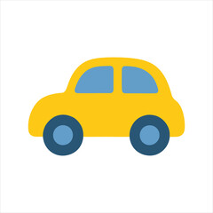 Yellow Toy Car with Blue Wheels illustration, Kids toy clipart, Playtime Digital File, Children Game Toy Art