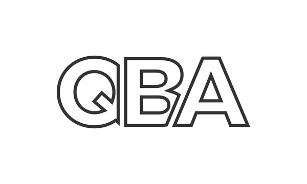 QBA logo design template with strong and modern bold text. Initial based vector logotype featuring simple and minimal typography. Trendy company identity.