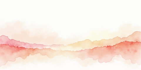 Naklejka premium Pink abstract watercolor background featuring a bright summer sky with fluffy white clouds and soft sunlight for a beautiful vintage nature texture