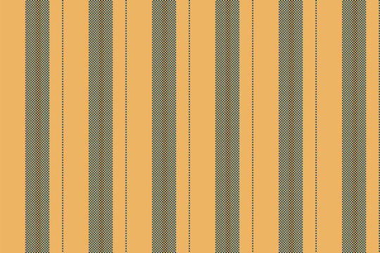 Tndividuality stripe fabric texture, tablecloth pattern textile background. Iit vertical lines seamless vector in orange and cyan colors.