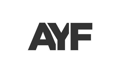 Obraz premium AYF logo design template with strong and modern bold text. Initial based vector logotype featuring simple and minimal typography. Trendy company identity.