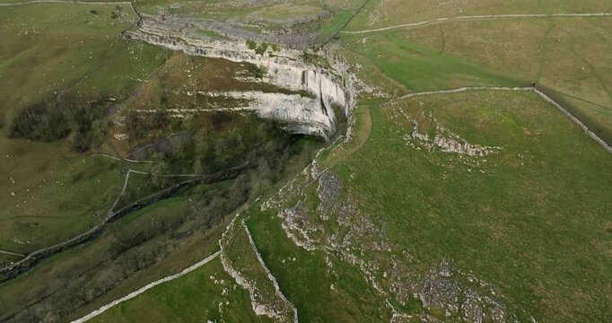 Flying away from Malham cove