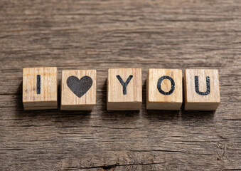 Wood Blocks with I Love You Message