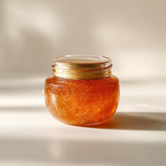 Glass Jar of Honey with Gold Lid
