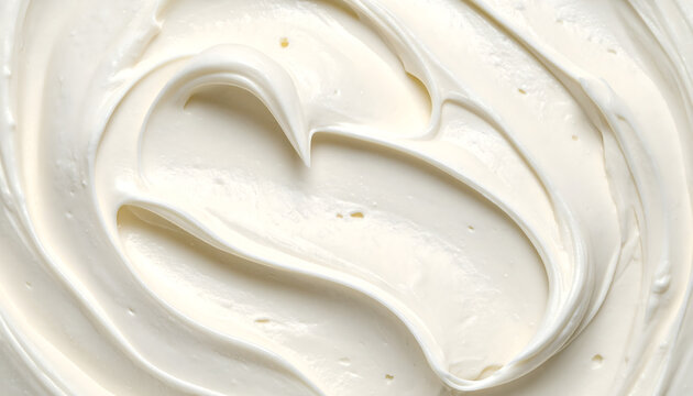 White cream cheese or frosting smear texture top view