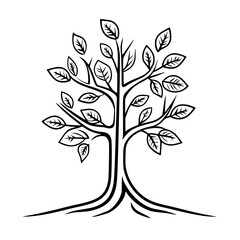 Obraz premium Rooted Strength: Tree Financial Growth | Clean, isolated vector art for creative projects.