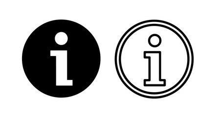 Two information 'i' symbols within circles, one solid and one outlined, for use in user interfaces and documentation.