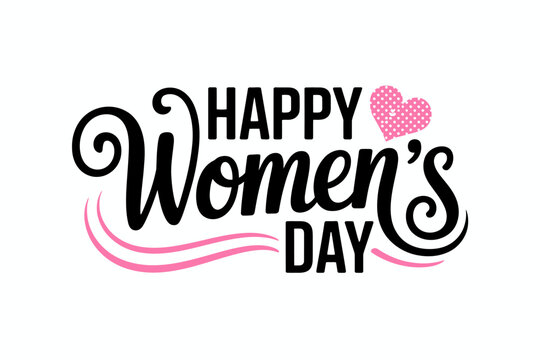 Happy women s day calligraphy greeting card design