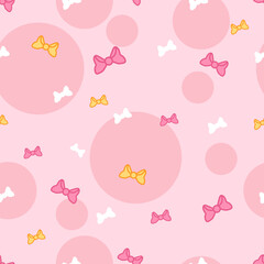 Vector illustration, pink, white ribbons, circles