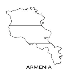 Obraz premium Outline map of Armenia simple vector illustration isolaated