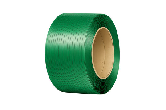 Green polyester strap roll for industrial packaging