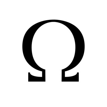 Omega vector icon on a white background. Black Omega symbol. vector illustration of a symbol of a omega. The Greek alphabet letter omega