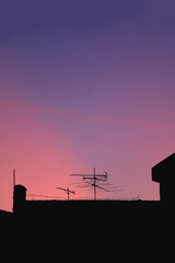 View of beautiful colorful sunset sky.