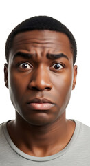 Obraz premium Shocked Black Man Looking Surprised Isolated on White