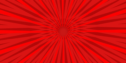 Red comic sunburst effect background with halftone. pop art comic-style vector background. Suitable for templates, sale banners, events, ads, web and pages