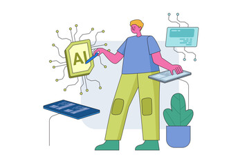 AI Dashboard Data Analysis Concept illustration