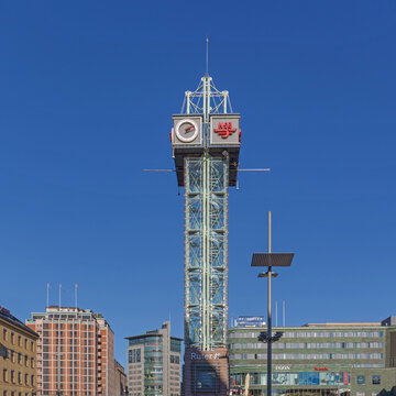 Tower Ruter and Oslo City Shopping Centre in Norway Sunny Autumn Day