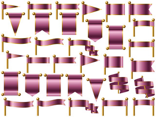 旗、線付、3ピンク