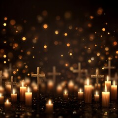 photorealistic all saints day background sober candles