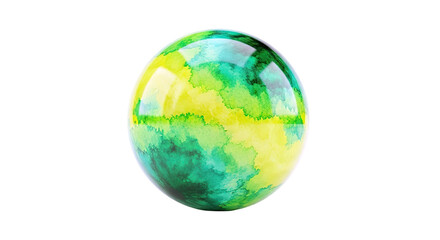 Fototapeta premium Glossy Sphere with Watercolor Splash Pattern