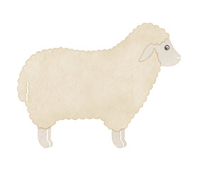 白い羊のやさしい手描き風イラスト