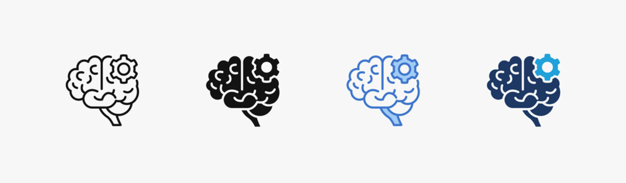 Set of cognition icon collection in Multiple Style. Icon suitable for web and mobile application