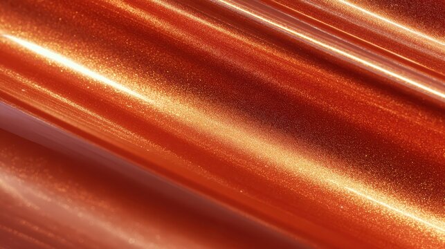 Macro shot of a bright orange metal texture with high-gloss finish