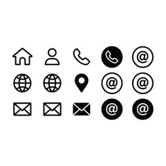 Collection of contact and communication icons vector