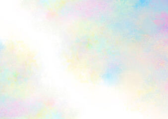 カラフル水彩フレーム 背景透明