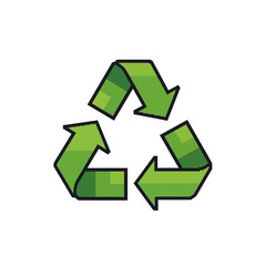 Obraz premium Green Recycling Symbol Icon Isolated on Transparent Background