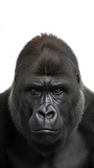 Fototapeta premium Close-Up Portrait of a Gorilla With Intense Gaze, Powerful Presence, Dark Fur, and Bold Expression