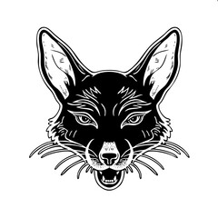 Fototapeta premium Angry Fox: Snarling fox face with sharp teeth.
