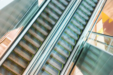 line escalators with metal coating