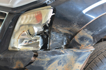 Accident Damage on Car Body.